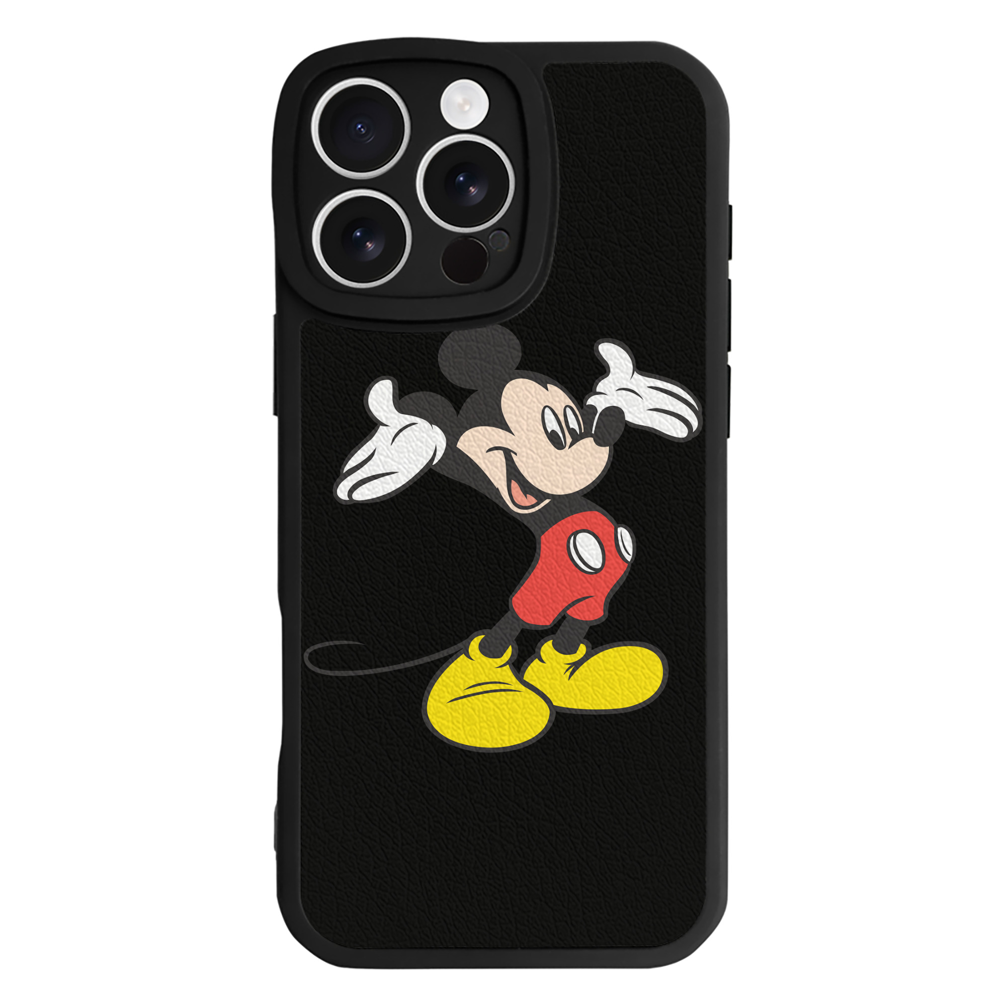 （画像用） ミッキーマウス Mickey Mouse 【iPhone 16シリーズ対応】シリコンスマホケース（レザー調） 材質：シリコン
